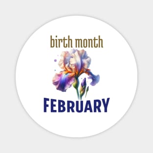 February Birth Month Flower Iris Magnet